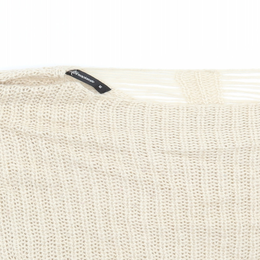 Womens UK Size 16 Internacionale Beige Pullover Jumper