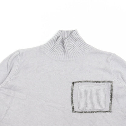 Foresta Bella Womens Grey Roll Neck Viscose Pullover Jumper Size S