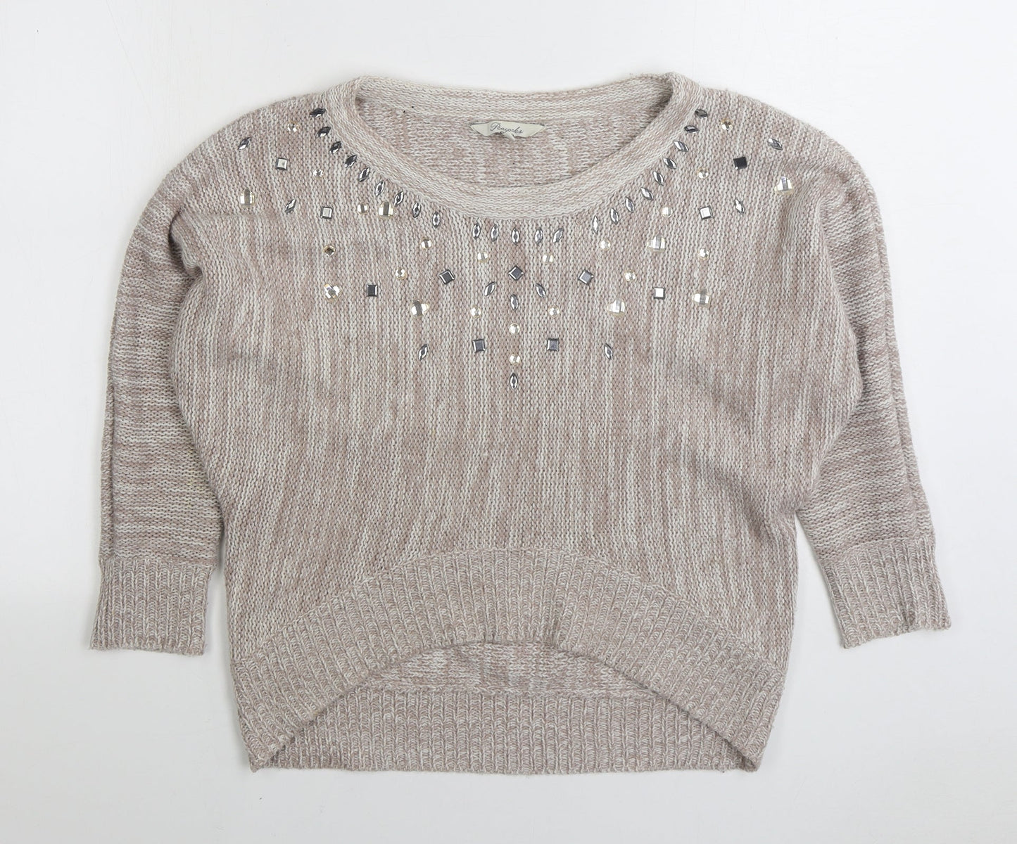 Womens UK Size S Peacocks Beige Pullover Jumper