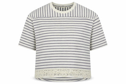 George Womens White Striped Polyester Pullover Sweatshirt Size 22 Pullover