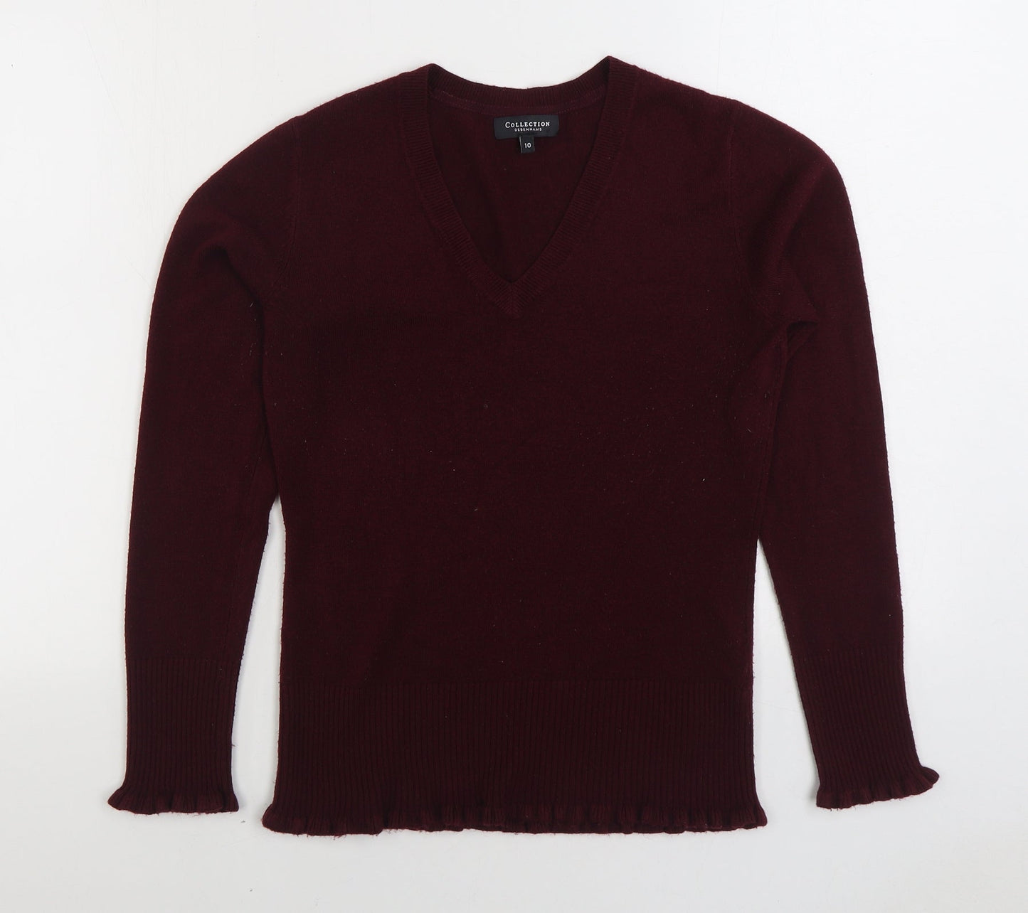 Womens UK Size 10 Debenhams Red Pullover Jumper