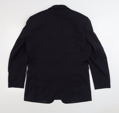 Mr. Harry Mens Blue Striped Wool Jacket Suit Jacket Size 40