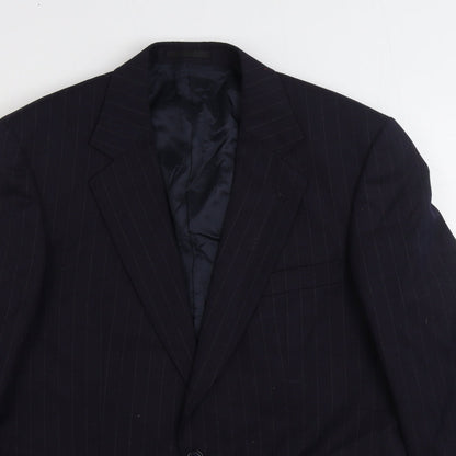 Mr. Harry Mens Blue Striped Wool Jacket Suit Jacket Size 40