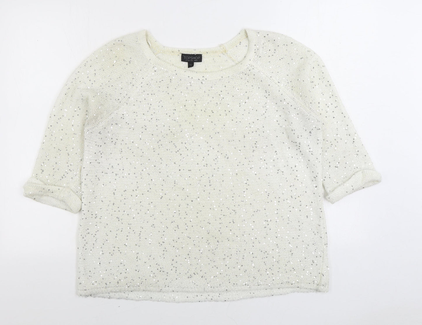 Womens UK Size 10 Topshop Ivory Pullover Jumper