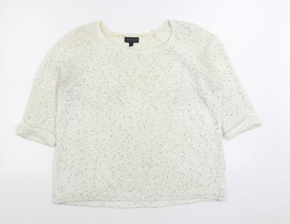 Womens UK Size 10 Topshop Ivory Pullover Jumper