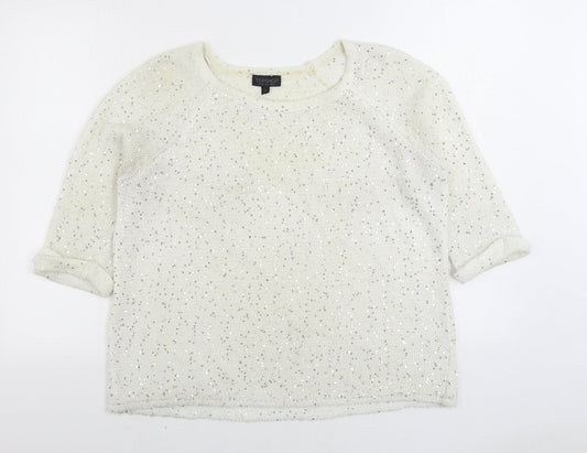 Womens UK Size 10 Topshop Ivory Pullover Jumper