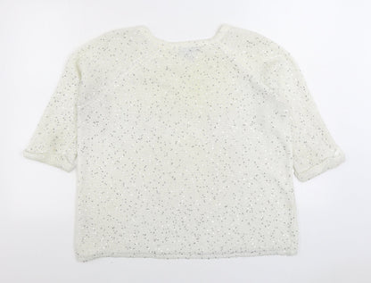 Womens UK Size 10 Topshop Ivory Pullover Jumper