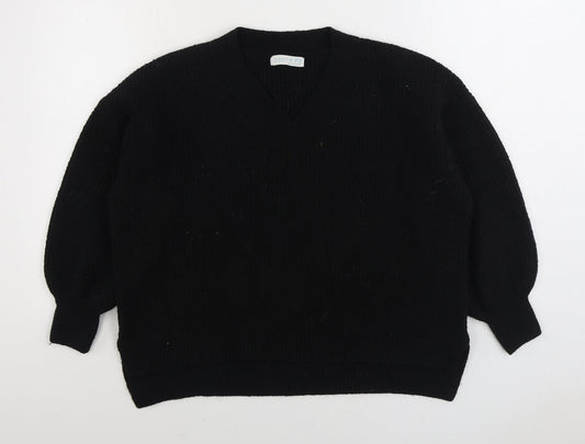 Primark Womens Black V-Neck Polyester Pullover Jumper Size S