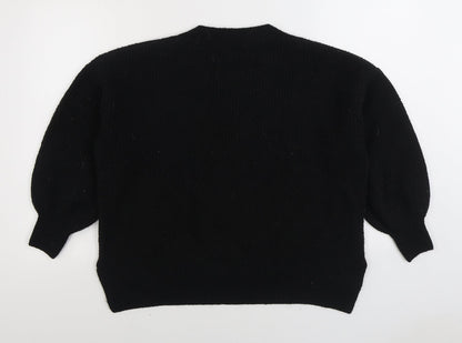 Primark Womens Black V-Neck Polyester Pullover Jumper Size S