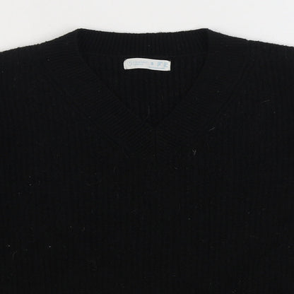 Primark Womens Black V-Neck Polyester Pullover Jumper Size S