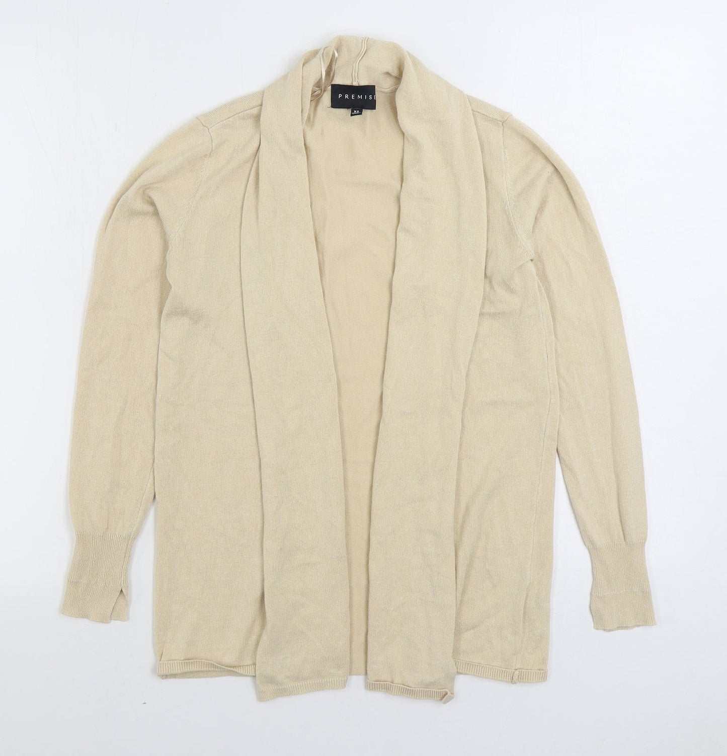 Premise Womens Beige V-Neck Acrylic Cardigan Jumper Size XS
