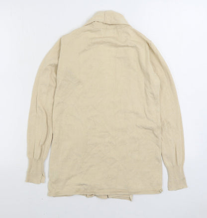 Premise Womens Beige V-Neck Acrylic Cardigan Jumper Size XS