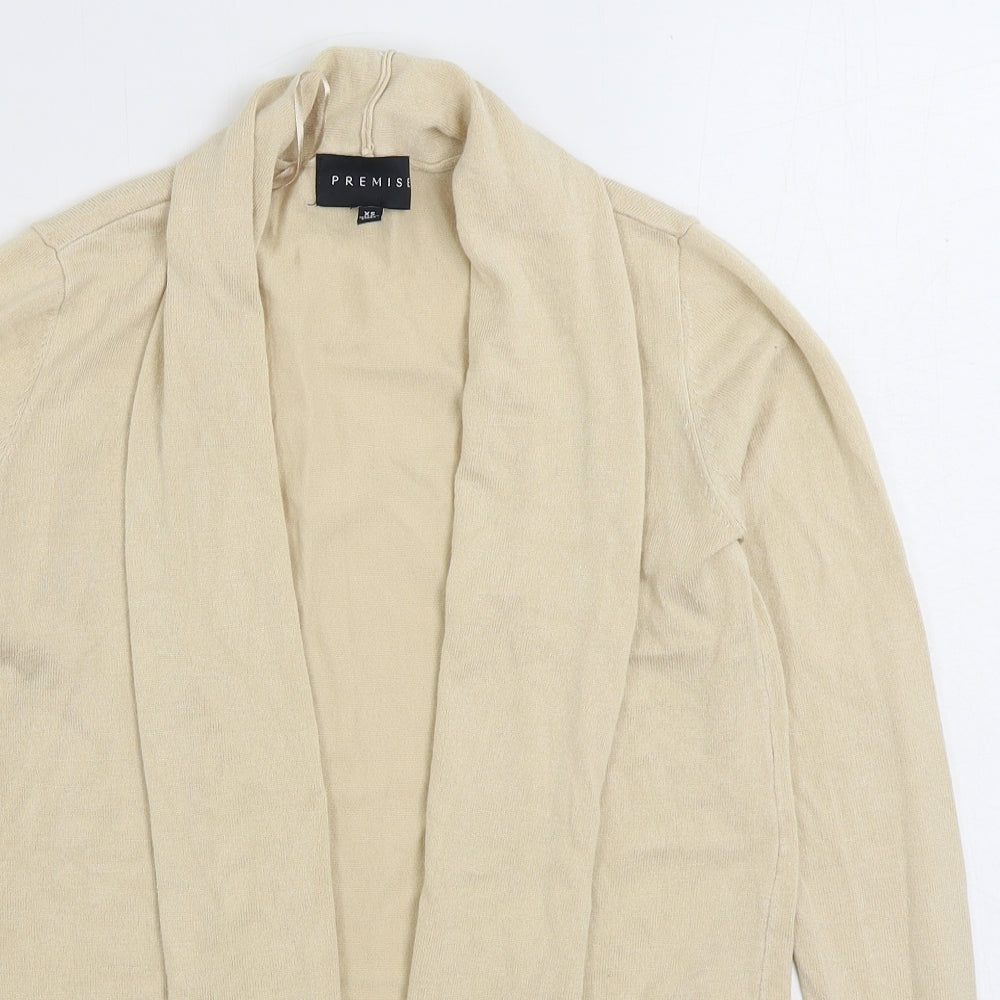 Premise Womens Beige V-Neck Acrylic Cardigan Jumper Size XS