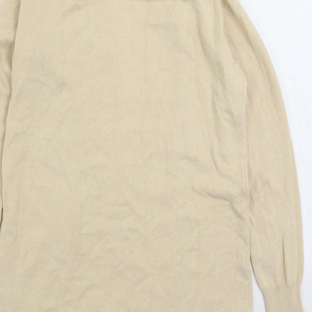 Premise Womens Beige V-Neck Acrylic Cardigan Jumper Size XS