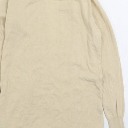 Premise Womens Beige V-Neck Acrylic Cardigan Jumper Size XS