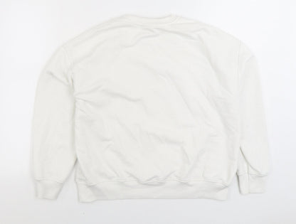 Primark Womens White Cotton Pullover Sweatshirt Size S Pullover - Good Vibes