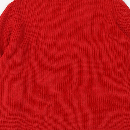 Womens UK Size L Papaya Red Pullover Jumper