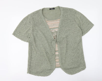 Womens UK Size L BM Green Henley Jumper