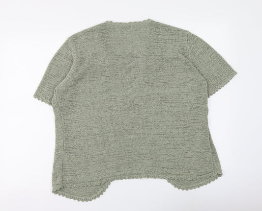 Womens UK Size L BM Green Henley Jumper