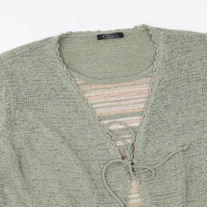 Womens UK Size L BM Green Henley Jumper