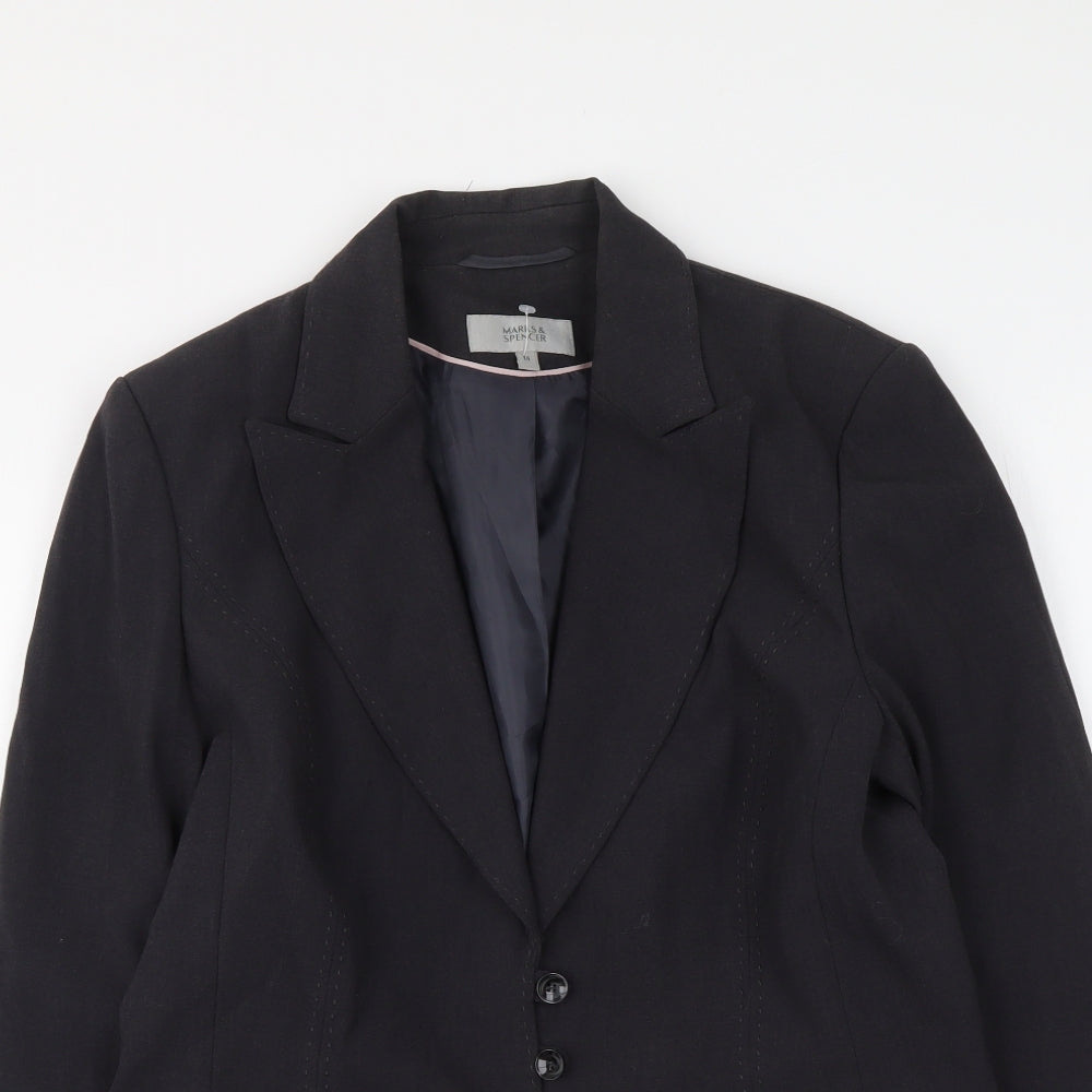 Womens UK Size 14 Marks and Spencer Regular Grey Suit Jacket