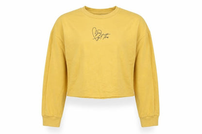 George Girls Yellow Cotton Pullover Sweatshirt Size 10-11 Years Pullover