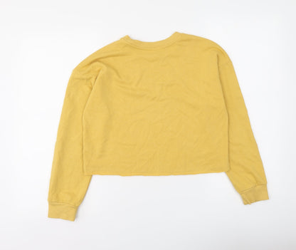 George Girls Yellow Cotton Pullover Sweatshirt Size 10-11 Years Pullover