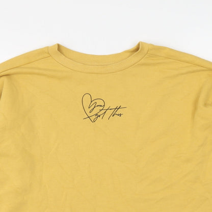 George Girls Yellow Cotton Pullover Sweatshirt Size 10-11 Years Pullover