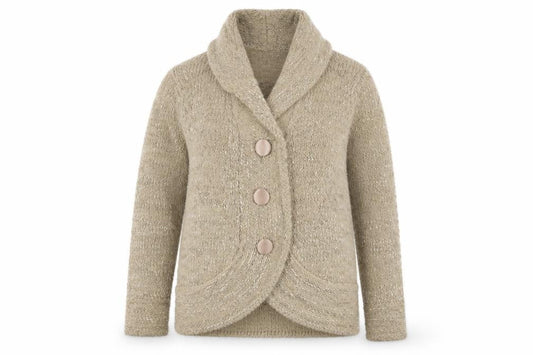 Womens UK Size L Classics Beige Cardigan Jumper