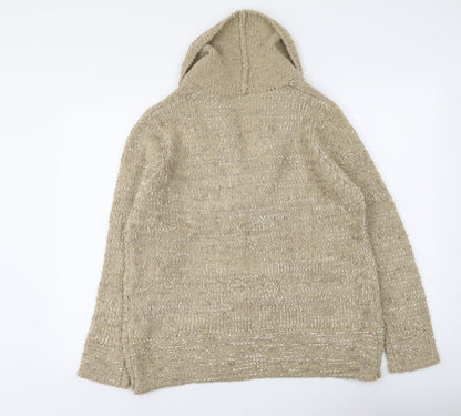 Classics Womens Beige V-Neck Acrylic Cardigan Jumper Size L