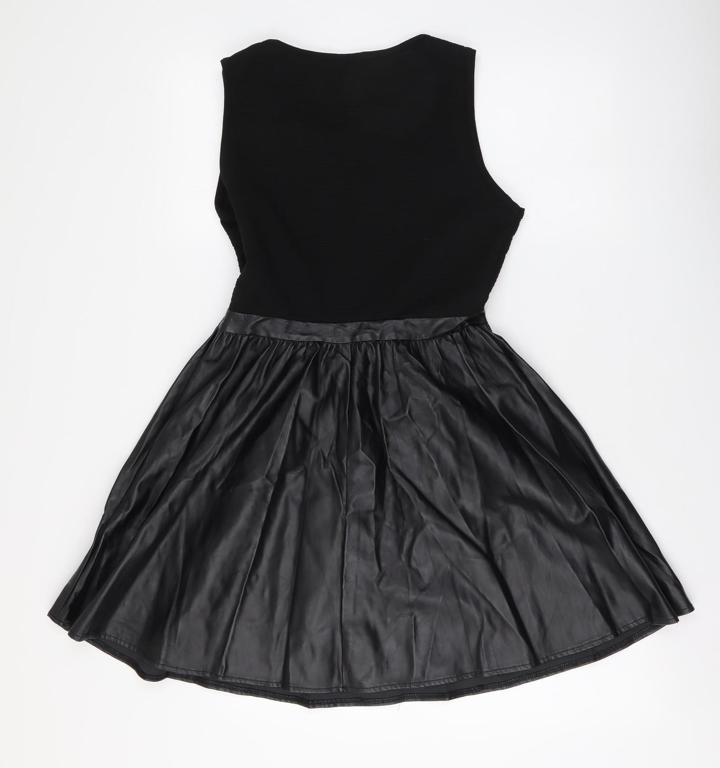 Atmosphere Womens Black Polyester Skater Dress Size 10 Round Neck Pullover