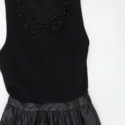Atmosphere Womens Black Polyester Skater Dress Size 10 Round Neck Pullover