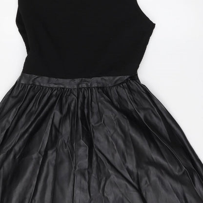 Atmosphere Womens Black Polyester Skater Dress Size 10 Round Neck Pullover