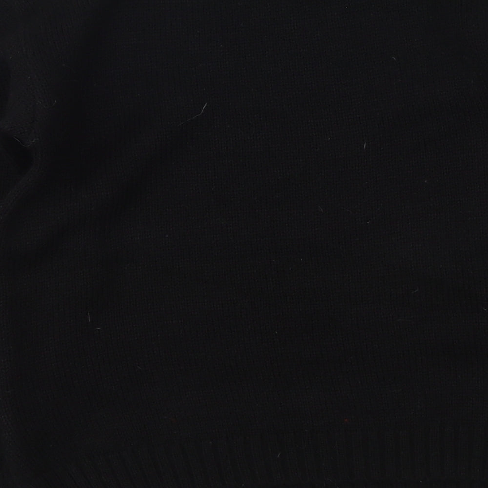 Lovell Girls Black Round Neck Acrylic Pullover Jumper Size 7-8 Years Pullover - Penguin