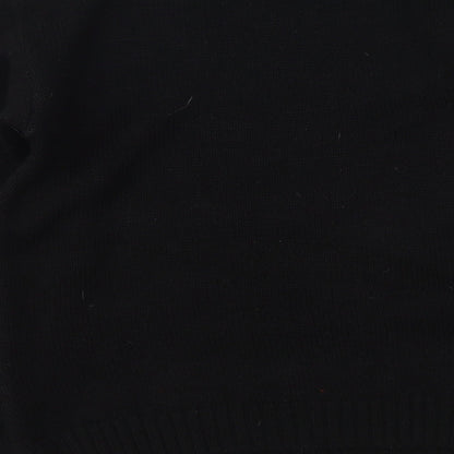 Lovell Girls Black Round Neck Acrylic Pullover Jumper Size 7-8 Years Pullover - Penguin