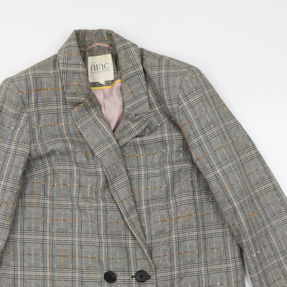 Savanah Miller Womens Grey Plaid Polyester Jacket Suit Jacket Size 14