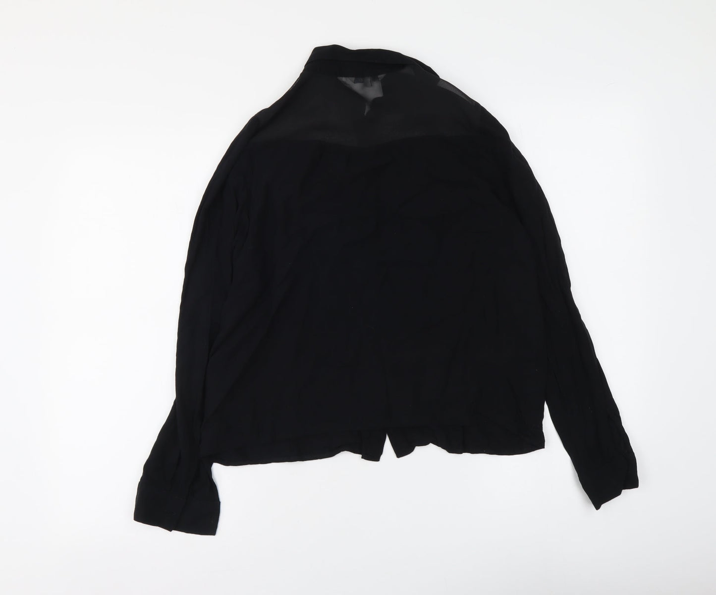 Womens UK Size 10 Peacocks Black Basic Button-Up