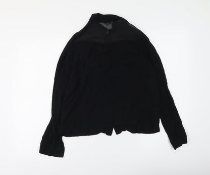 Womens UK Size 10 Peacocks Black Basic Button-Up