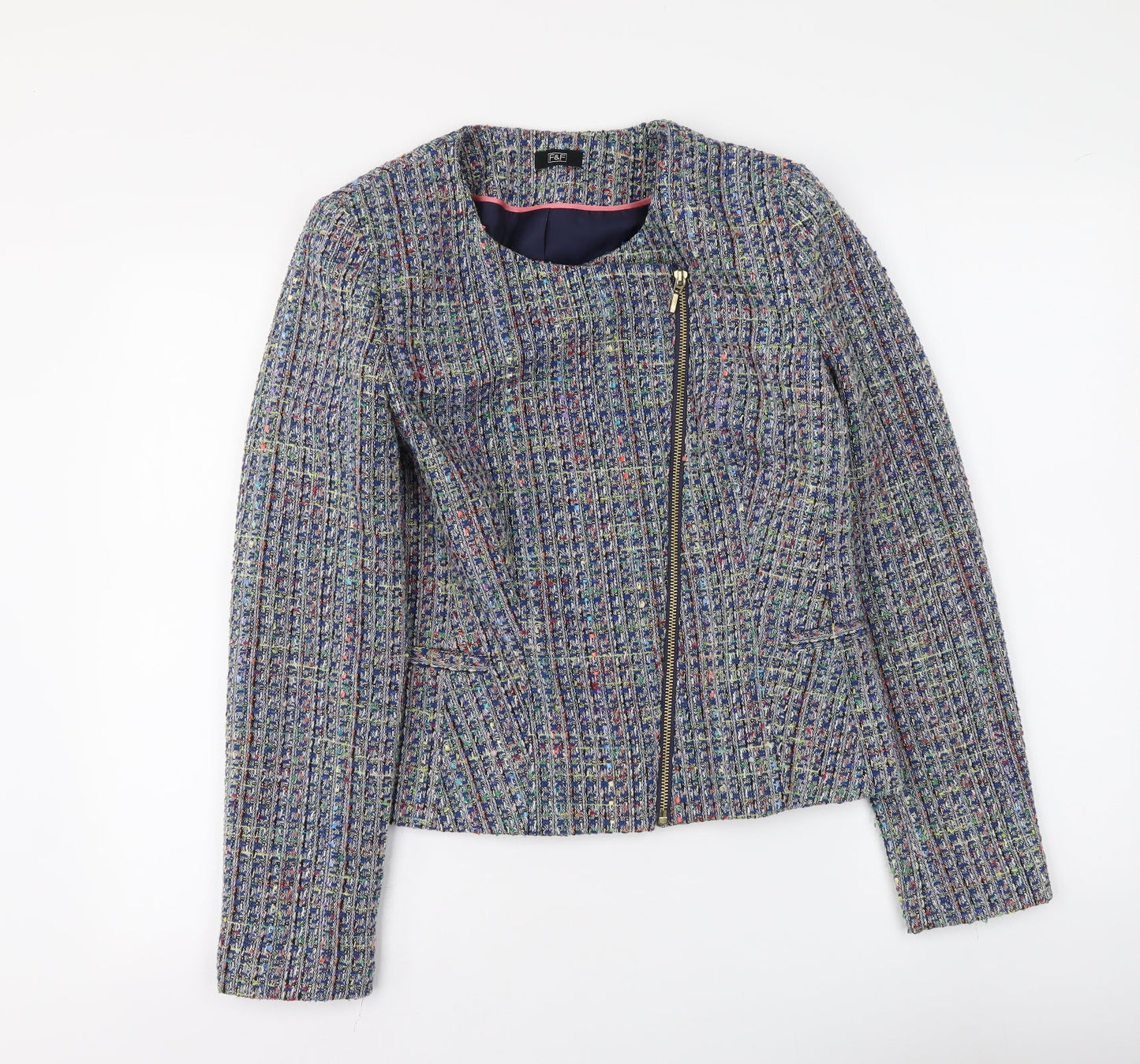 F&F Womens Blue Jacket Size 10 Zip
