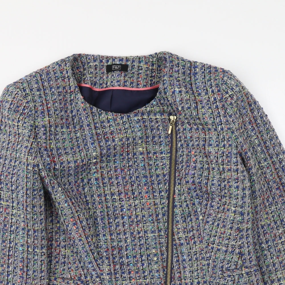 F&F Womens Blue Jacket Size 10 Zip