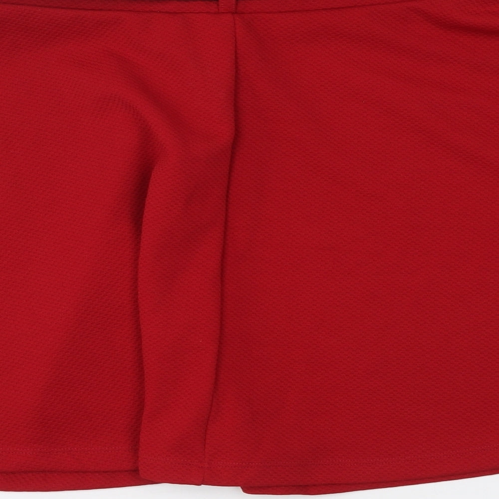 New Look Womens Red Polyester Mini Skirt Size 12 Drawstring