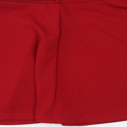 New Look Womens Red Polyester Mini Skirt Size 12 Drawstring