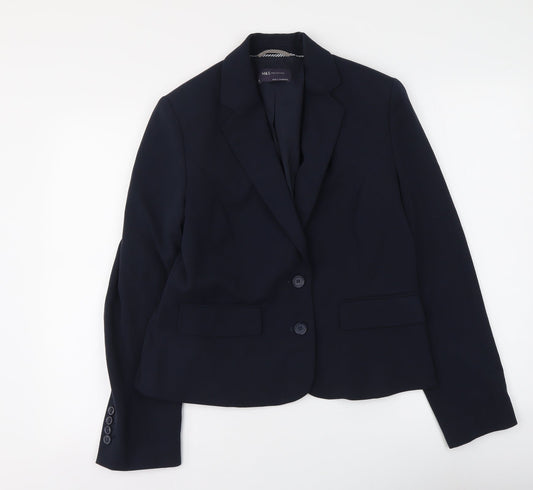 Marks and Spencer Womens Blue Polyester Jacket Suit Jacket Size 12