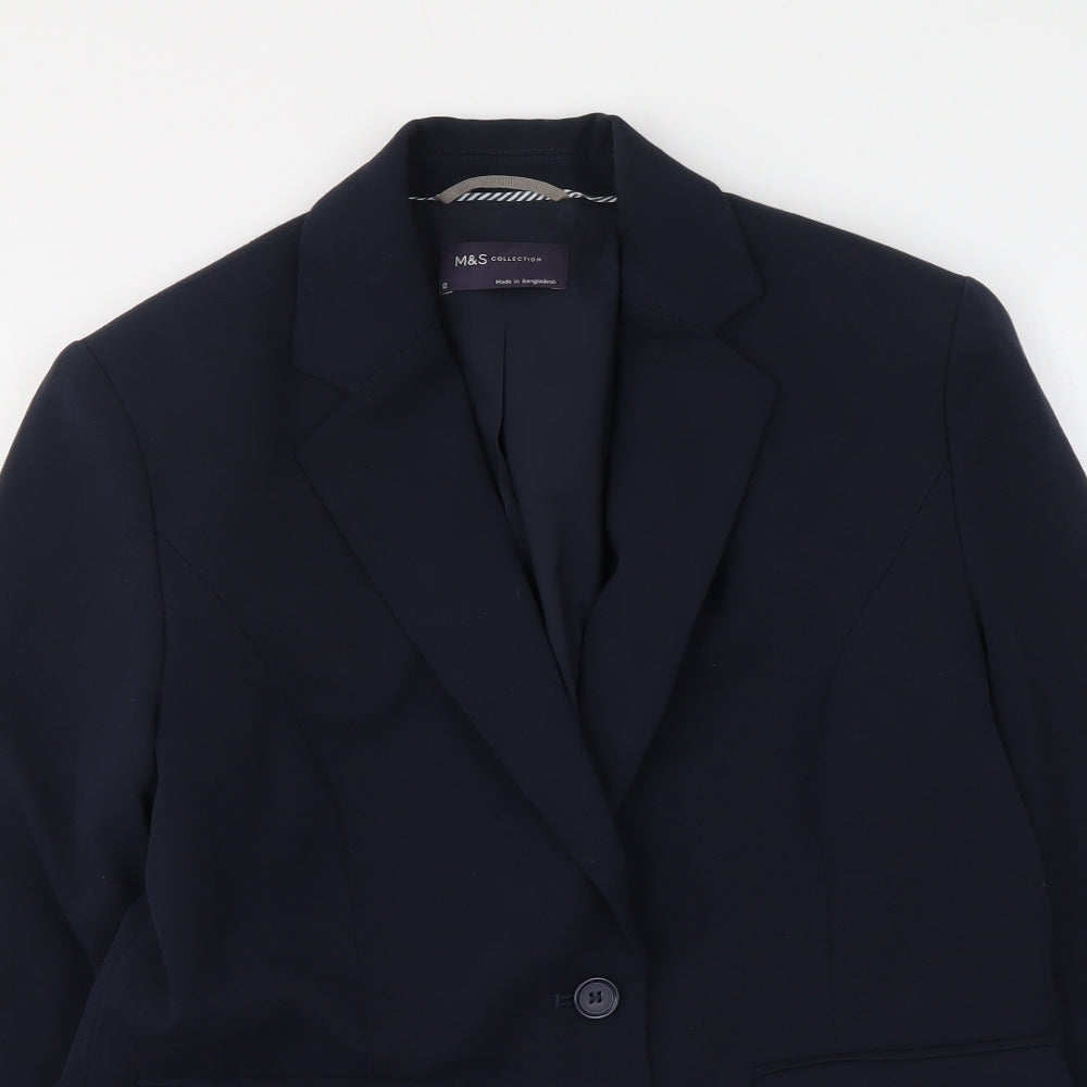 Marks and Spencer Womens Blue Polyester Jacket Suit Jacket Size 12