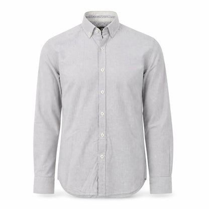 Mens UK Size S Steel & Jelly Grey  Button-Up Long Sleeve Casual Shirt