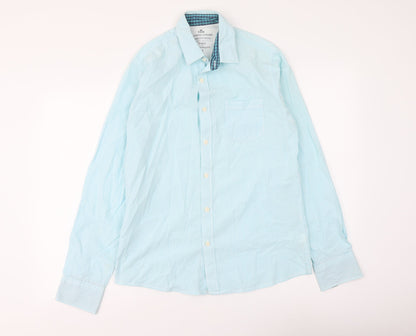 Mens UK Size S Easy Blue  Button-Up Long Sleeve Casual Shirt