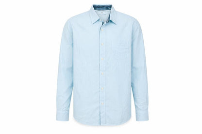 Mens UK Size S Easy Blue  Button-Up Long Sleeve Casual Shirt