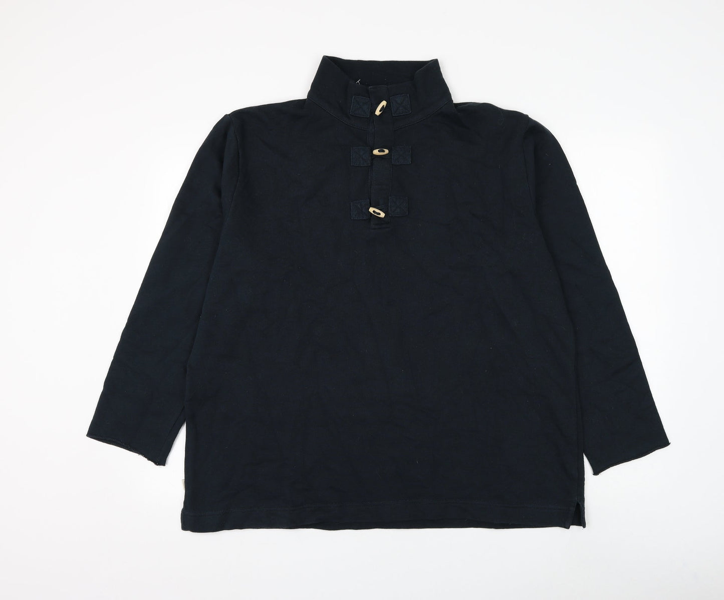 Mens UK Size L Preworn Blue Henley Sweatshirt