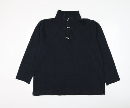 Mens UK Size L Preworn Blue Henley Sweatshirt