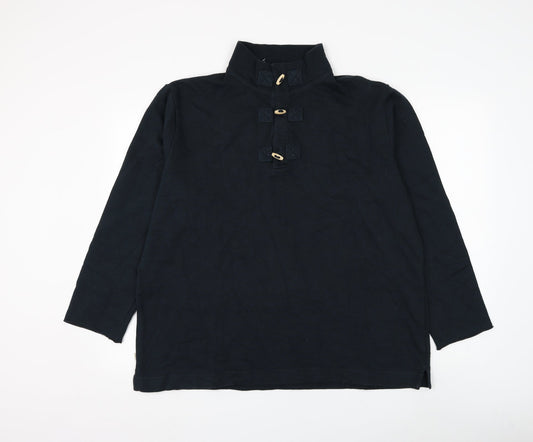 Mens UK Size L Preworn Blue Henley Sweatshirt
